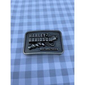 Harley-Davidson men's rare Crank Shaft & Gear belt buckle Silver Plated